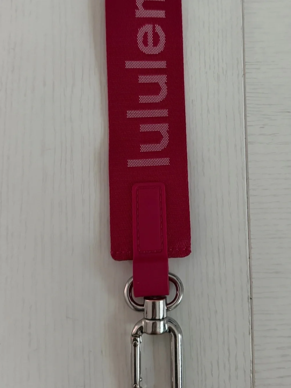 Lululemon Never Lost Keychain Pink/White EUC